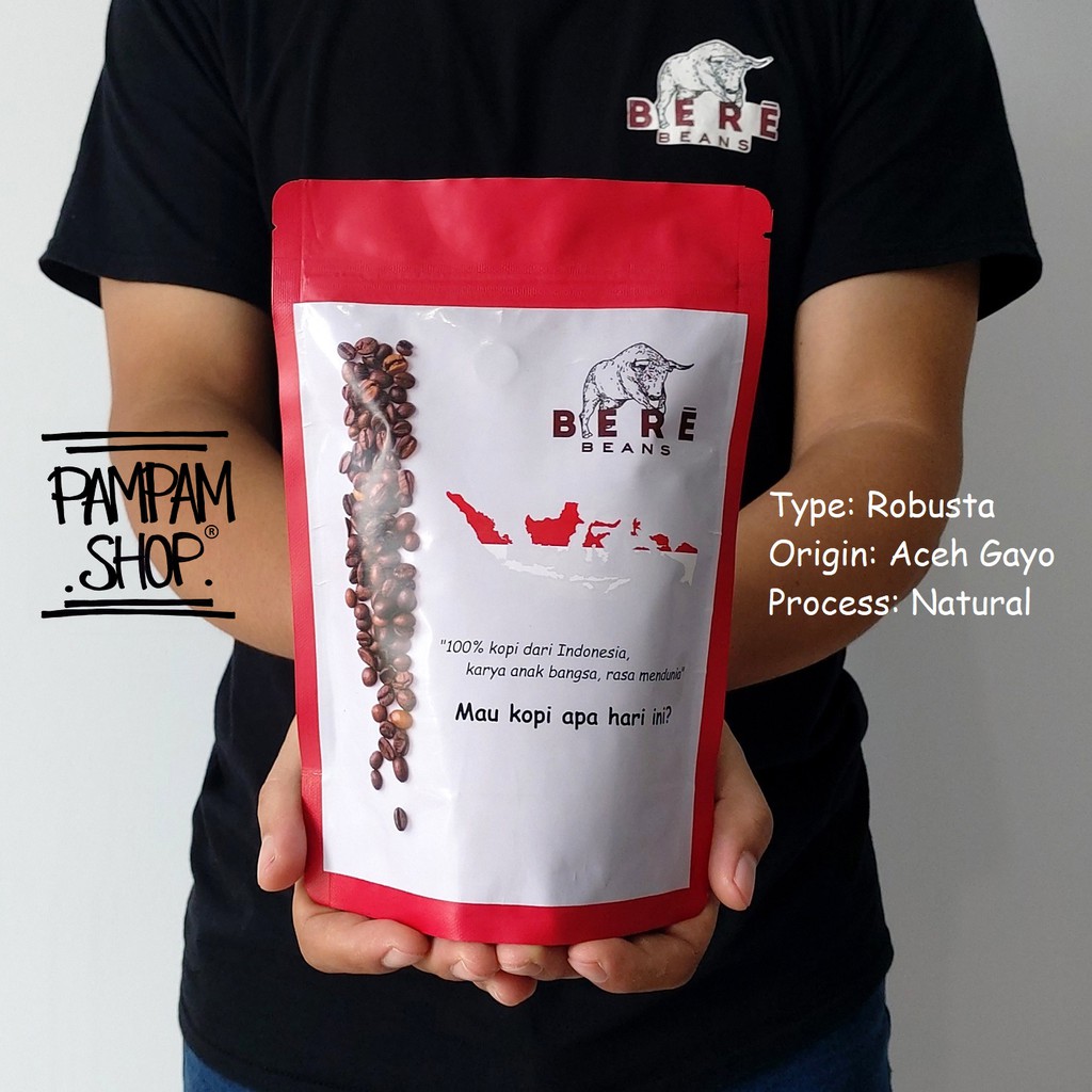 Kopi Robusta Aceh Gayo Indonesia 250 GRAM Biji Bubuk Coffee Beans Giling Coffe Cofe Bean Tubruk