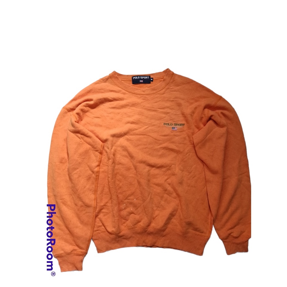 JUAL VIINTAGE SWEATER CREWNECK POLO SPORT RALPH LAURENT RL ORANYE SECOND BEKAS