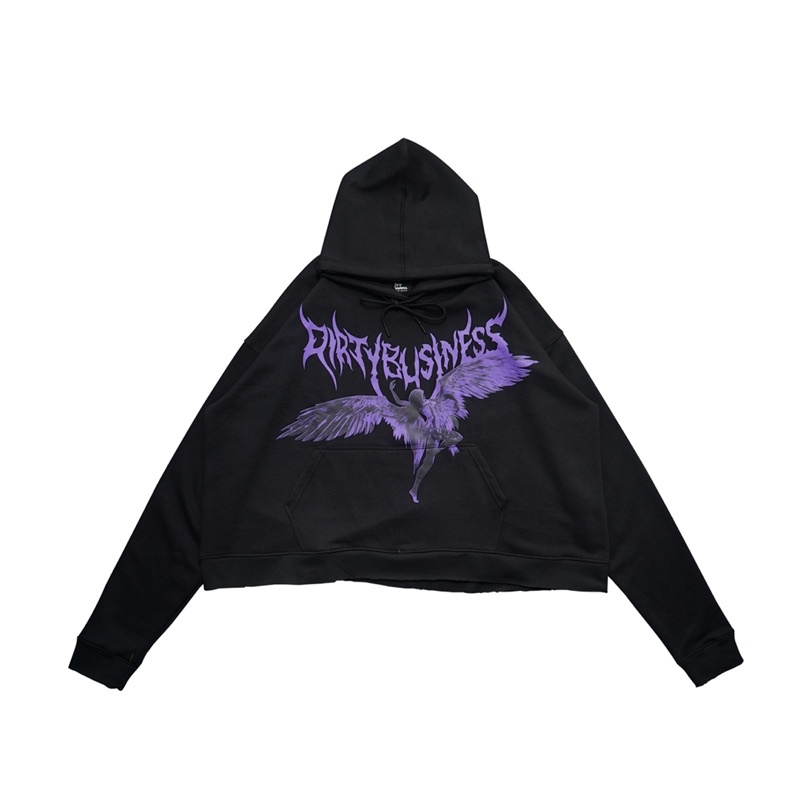 CROP HOODIE OVERSIZE UNFINISHED | ANGEL | DIRTYBUSINESS