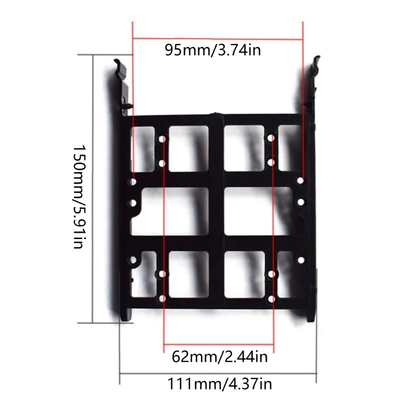 Btsg 2.5 inch/3.5 inch SSD HDD Mount Holder Hard Disk Fixing Bracket Memperbaiki Hard Disk SSD Bracket Alat Rel Tarik