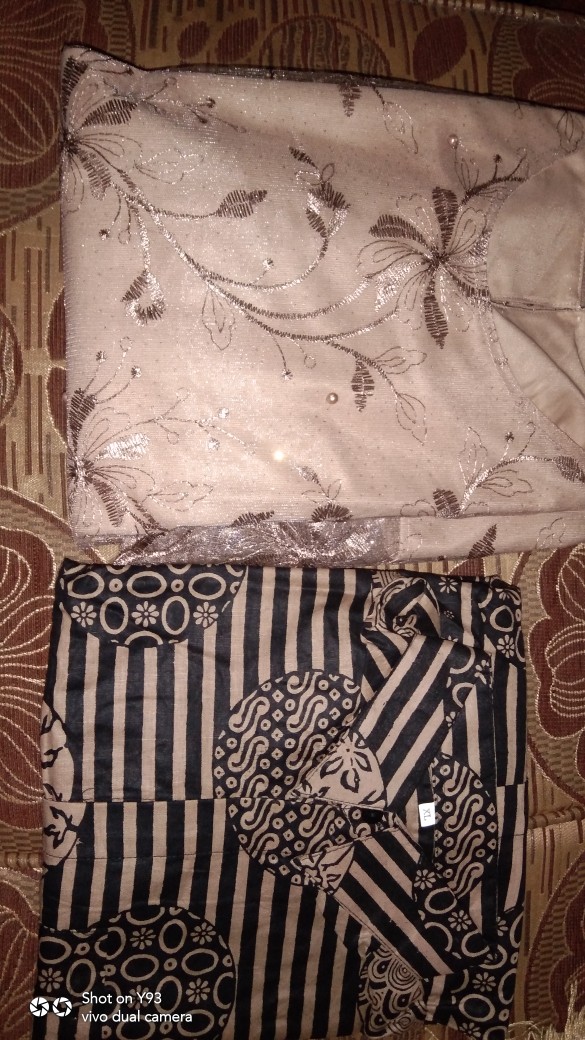 Wou Batik Couple Shofia Estetika Brokat  - Couple Modern Batik Couple Sarimbit Brokat Kebaya - Bs052