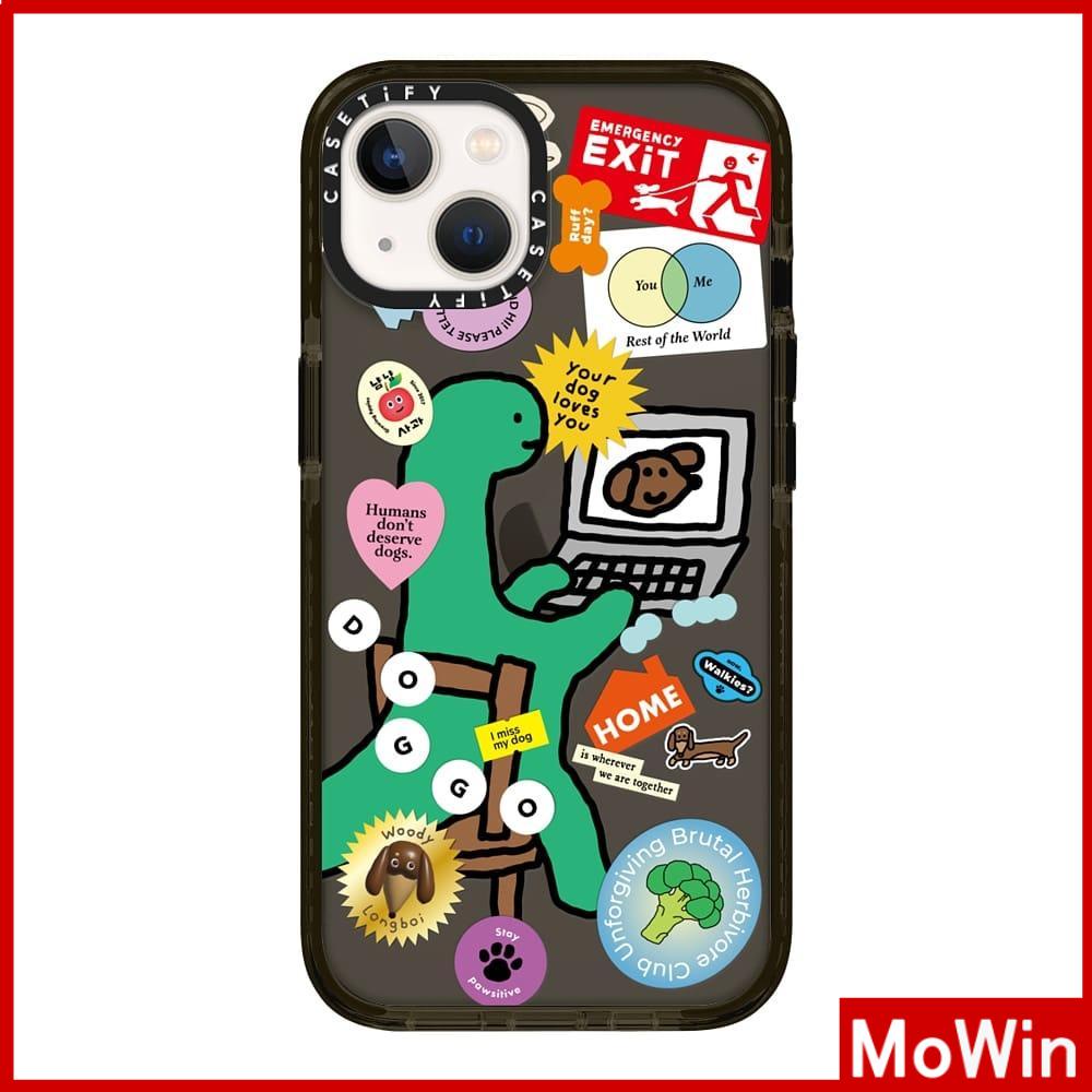 Soft Case Silikon Tebal Shockproof Motif Graffiti Dinosaurus Untuk iPhone 13 Pro Max / 12pro / 11 / 7plus