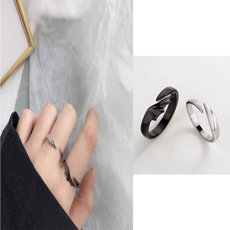 1 Pc Cincin Pasangan Bahan S925 Silver Dapat Disesuaikan Untuk Pria Dan Wanita