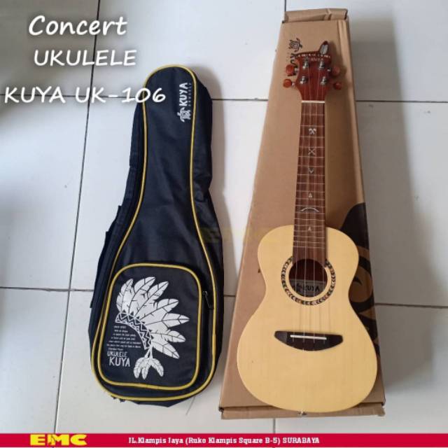 KUYA UK-106 Natural, UKULELE CONCERT With Softcase
