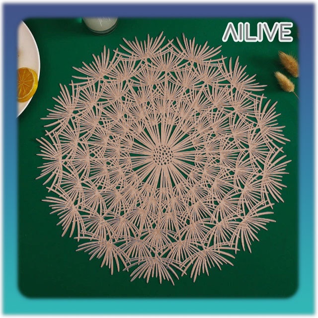 Tatakan Meja PVC Motif Daun Tahan Panas Table Mat Fine Dining