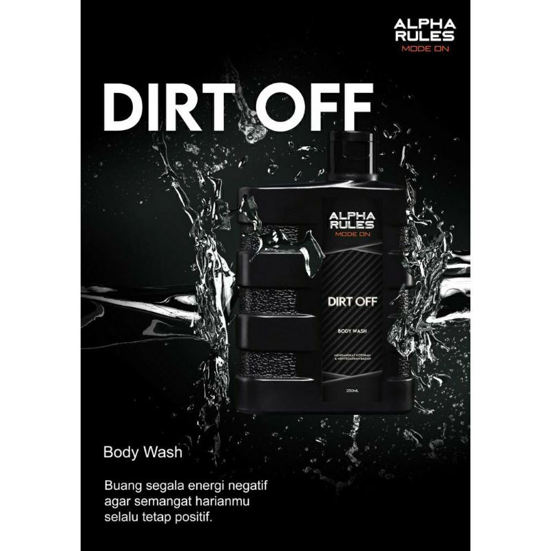 ALPHA RULES DIRT OFF 250 ml Body wash male cleaner alpharules sabun kesehatan pria skincare cowok