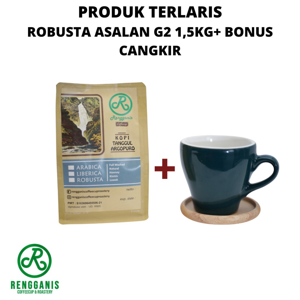 

Robusta kopi susu 100 gram - rengganis jember Fresh Asli Bubuk Giling Halus /Medium /Kasar /Biji