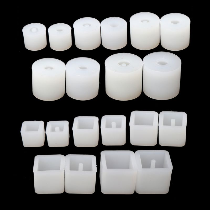 Siy 20pcs Cetakan Resin Diy Bentuk Bulatpersegi Bahan Silikon Untuk Membuat Perhiasan