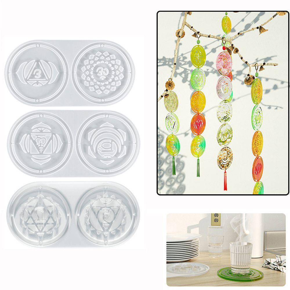 Solighter Cetakan Pengecoran Resin Epoxy Clay Tool Tray Coaster Silicone Cup Mat Liontin Membuat Cetakan
