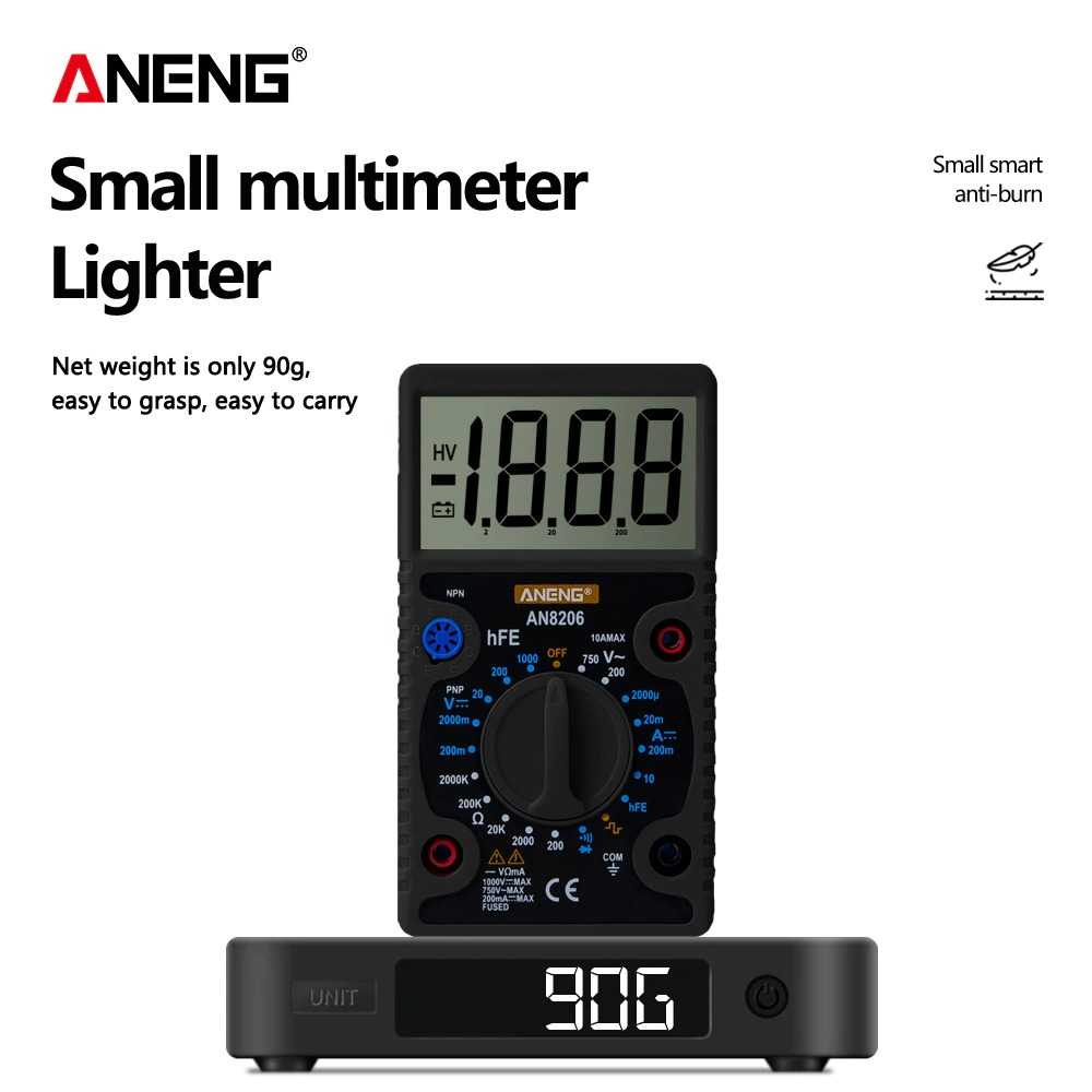 ANENG Digital Multimeter Voltage Tester Large Screen Display - AN8206 ( Al-Yusi )
