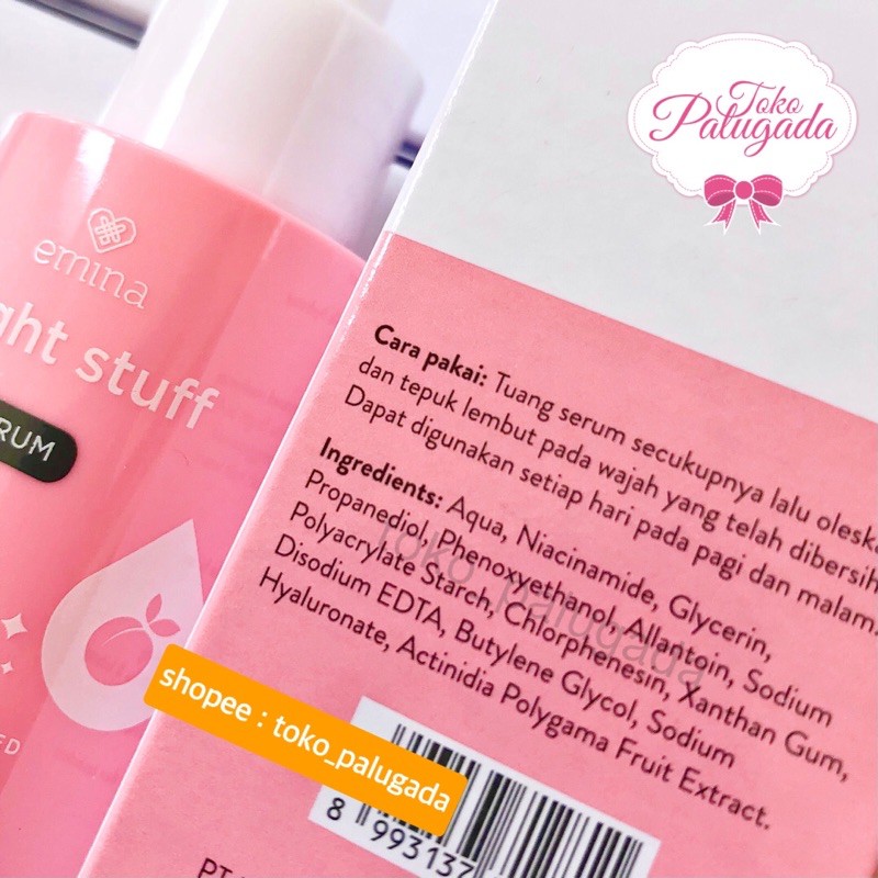 [BISA COD] Emina Bright Stuff Face Serum 7,5ml dan 30ml- Serum Emina - Emina Serum - Bright Stuff Serum