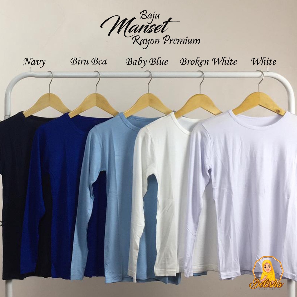 Baju Manset Lengan Panjang Basic Oblong Rayon Premium Standard Daleman Wanita By : Islah