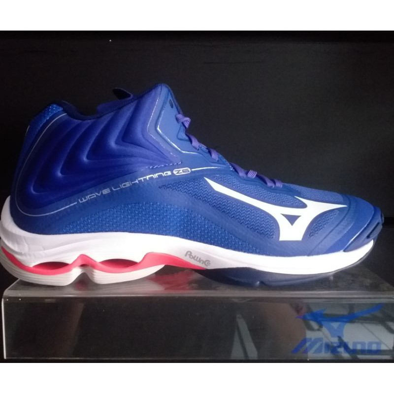 sepatu mizuno wave lightning z6 mid blue reflex original