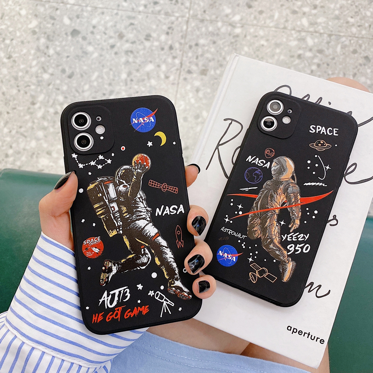 NASA space square edge silicone case for iphone 11 Pro X/XS MAX XR 6/6s