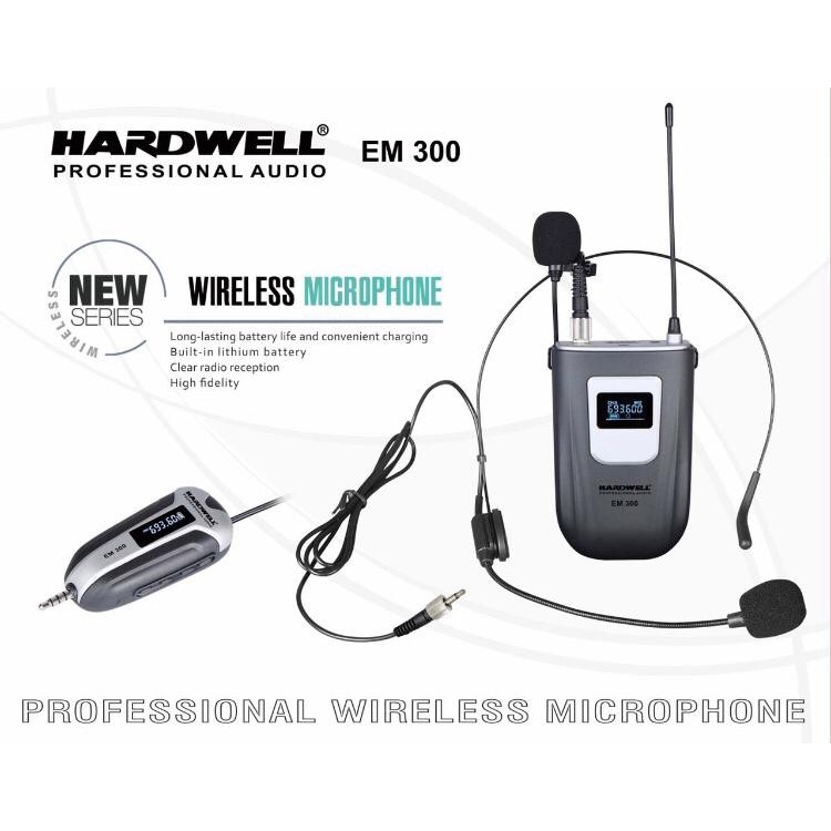 Mic wireless Hardwell EM 300 Original EM300 Bando Headset terbaik