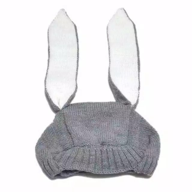 TOPI KUPLUK BAYI RAJUT KELINCI BUNNY UNISEX LUCU IMPORT / BUNNY KNITTED BABY HAT