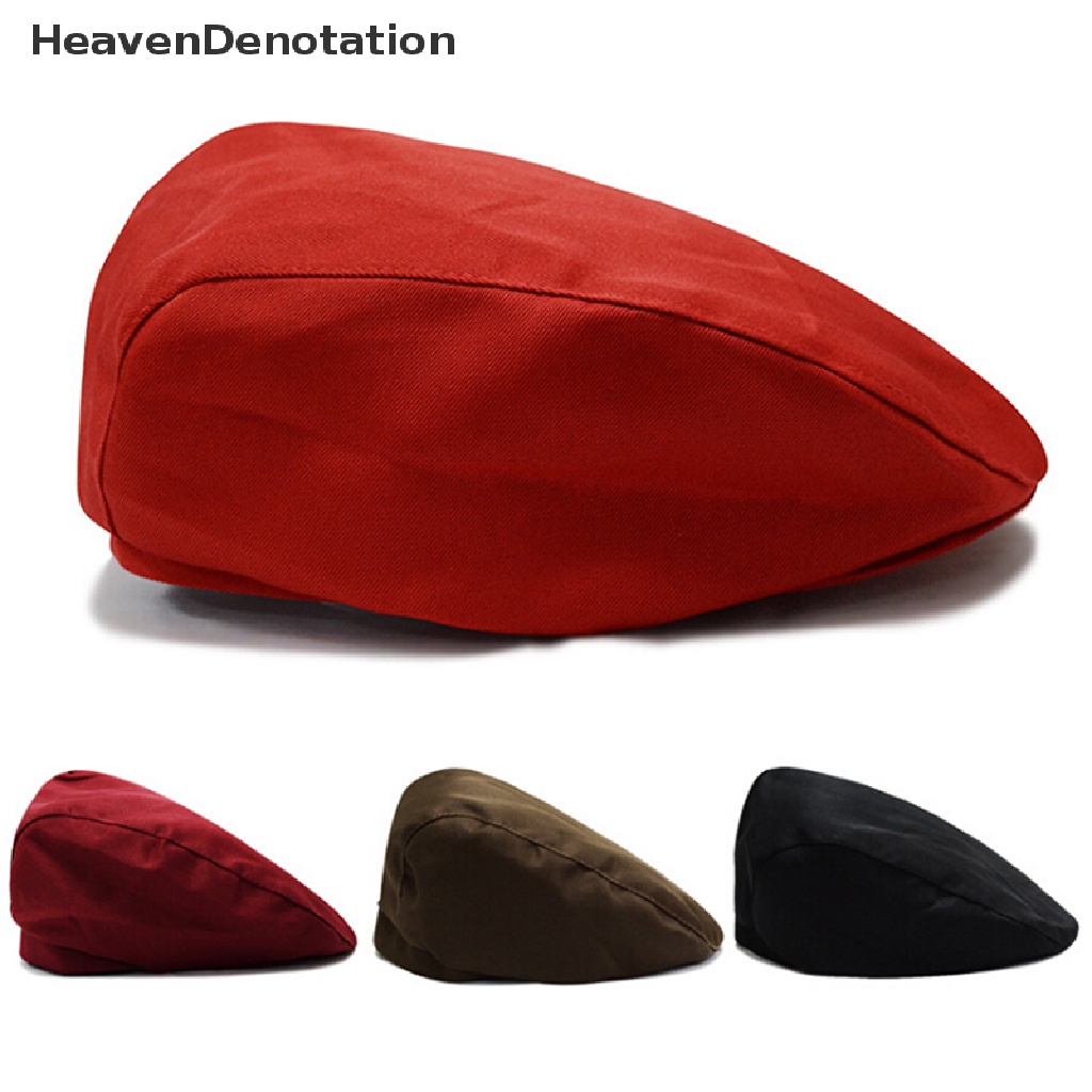 [HeavenDenotation] Mens Fashion Newsboy Driver Beret Hats Solid Cotton Cabbie Golf  Flat Cap