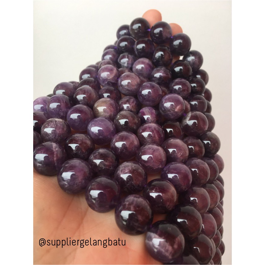 bahan batu kecubung susu 14mm amethyst kalimantan martapura original asli aksesoris craft fashionita