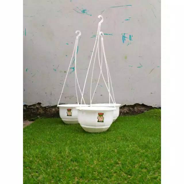  Pot  bunga gantung gardenia no 05 lionstar 17cm warna putih 