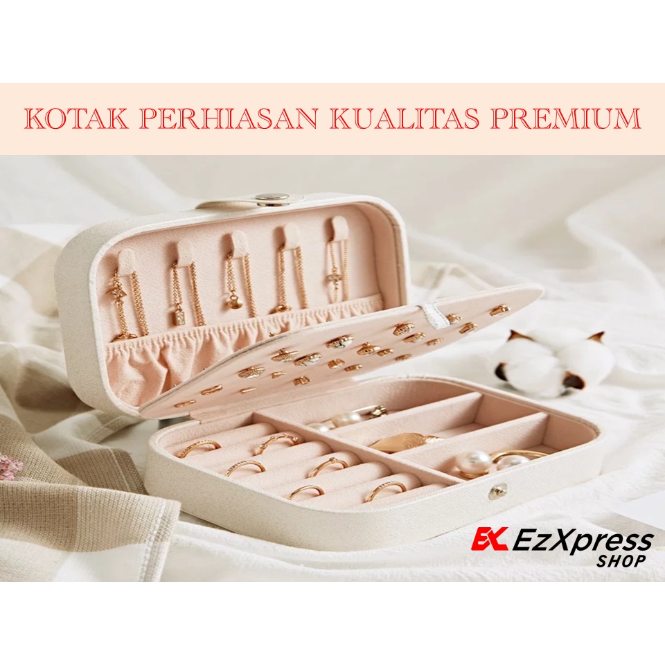 TERMURAH  KOTAK TEMPAT PERHIASAN TRAVEL JEWELRY BOX PENYIMPANAN ANTING KALUNG GELANG CINCIN EMAS POR