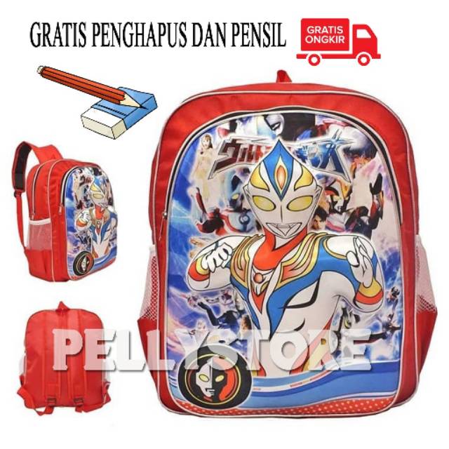 TAS ANAK ULTRAMAN TAS ANAK RANGSEL SD TAS ULTRAMAN GRATIS PENSIL DAN PENGHAPUS