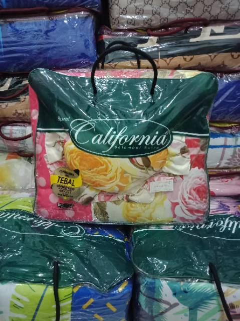 Bedcover California Queen Rumbai Ukuran 160x200 cm Katun Selembut Sutra Kualitas Premium