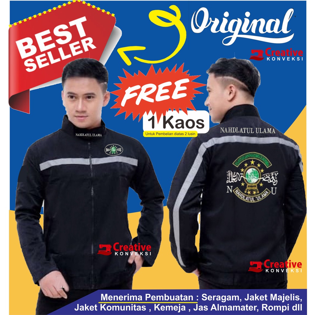 (BISA COD) JAKET MAJLIS nu+ BORDIR NAMA | JAKET NAHDATUL ULAMA / majelis NU Jaket NU Nahdlatul Ulama Nahdlatululama NahdlotulUlama