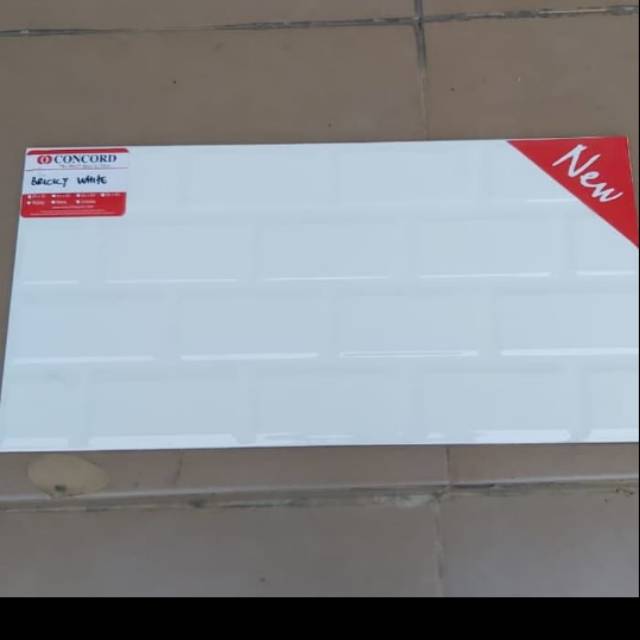 Keramik dinding kamar mandi concor bricky white 25 x 50