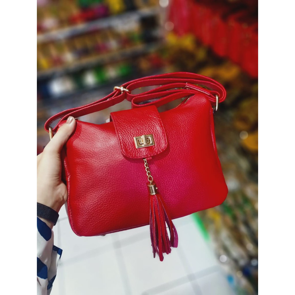Tas Wanita Original Papirut Garut Merah Cantik