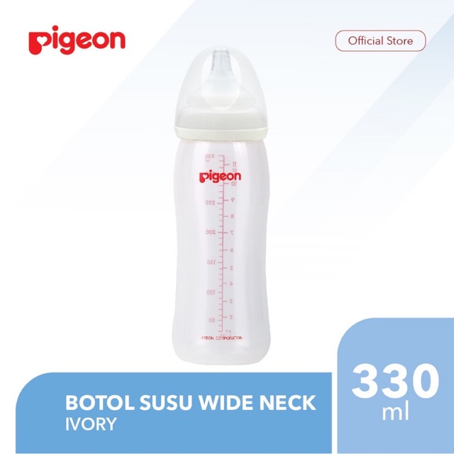 Pigeon botol susu PP Wide Neck 330mL Peristaltic Plus