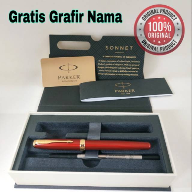 

Sign pen pulpen mewah original Parker sonnet gratis Grafir nama