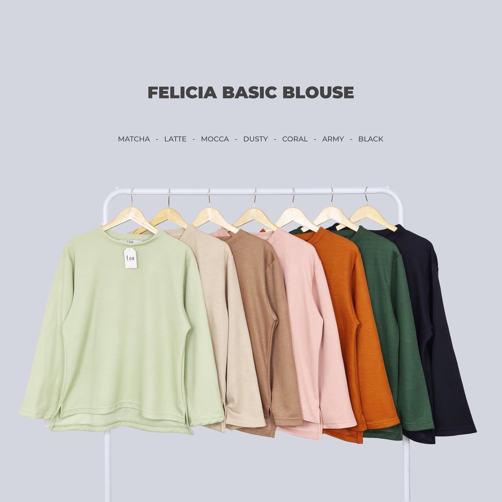 FELICIA BASIC BLOUSE / ATASAN WANITA KEKINIAN / BAHAN BABYTERRY HALUS / BLOUSE WANITA-8