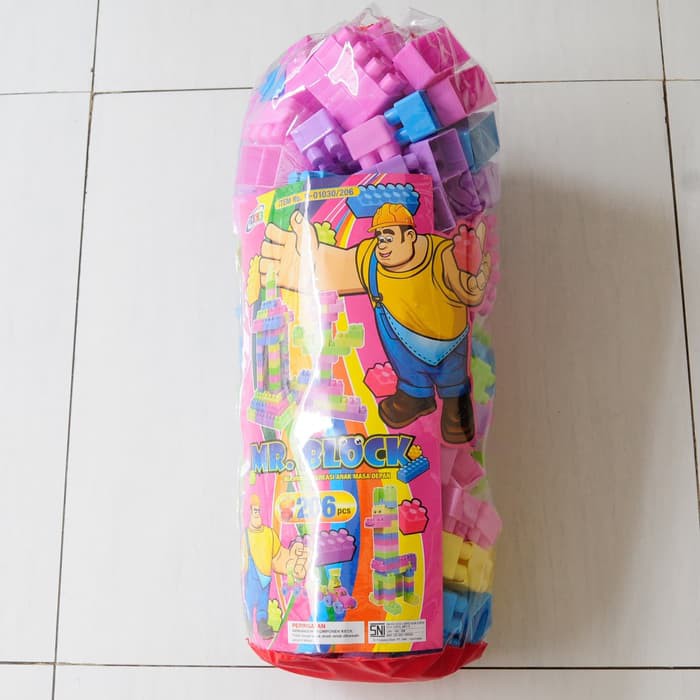 Mainan Mr Block isi 206 ( mainan edukasi anak lego balok susun