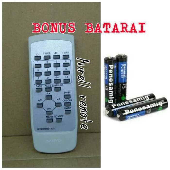 REMOT REMOTE TV SANYO TABUNG SLIM PLET