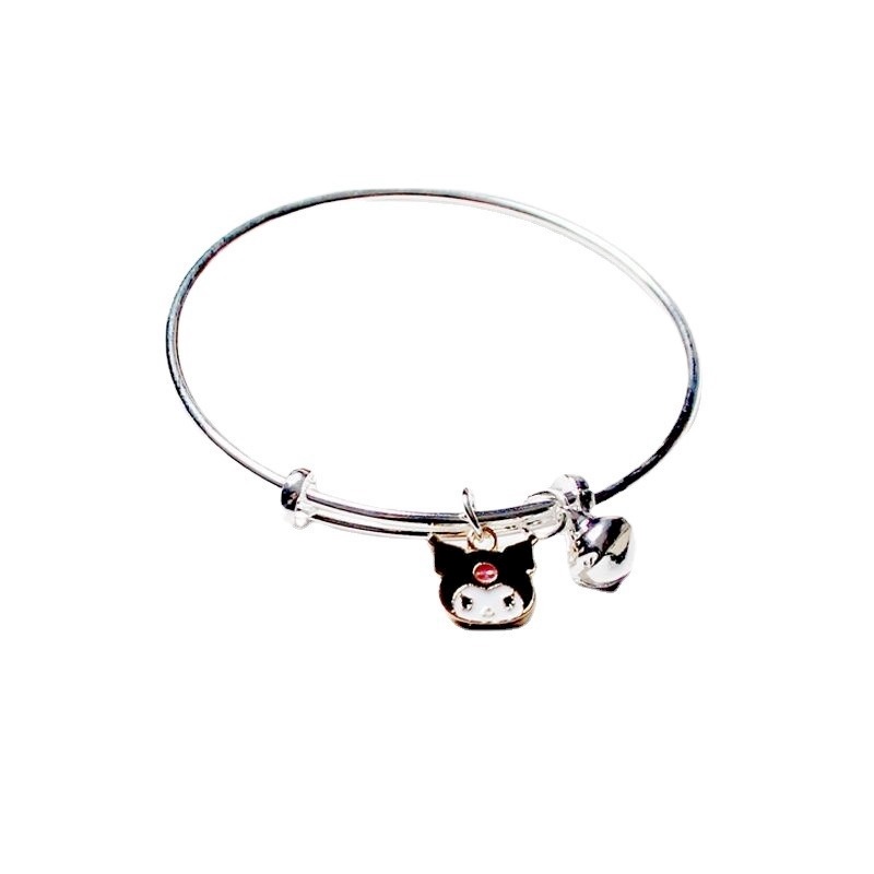 Gelang Bangle 925 Silver Adjustable Motif Kartun Hello Kitty Gaya Korea Untuk Wanita