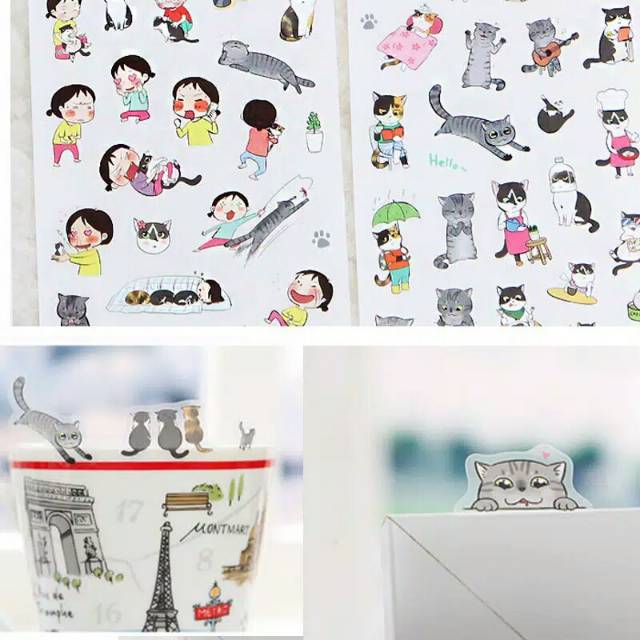 

Stiker transparan pvc kucing isi 6 lembar