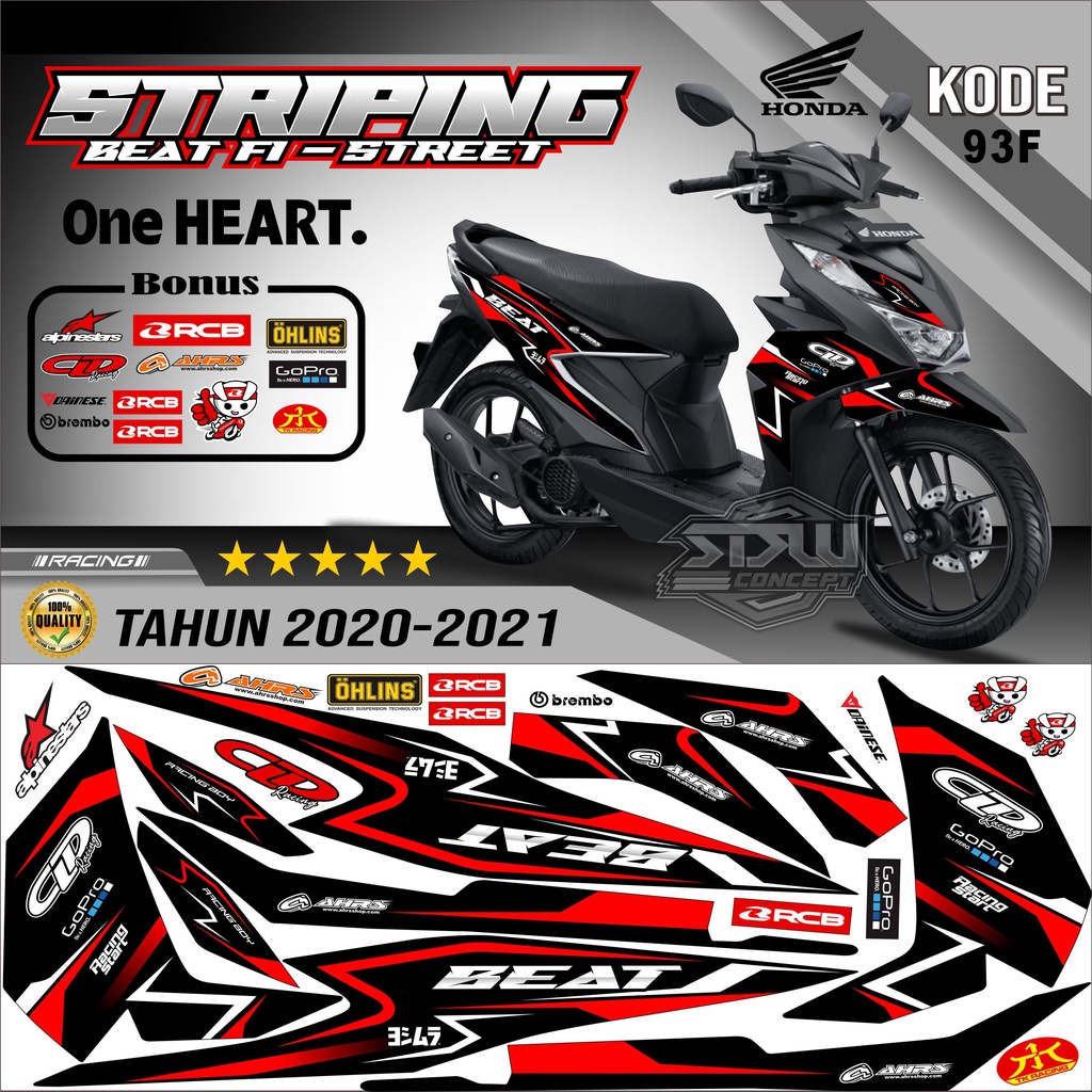 Striping Beat New Stiker Lis Motor Beat New Variasi kode 93