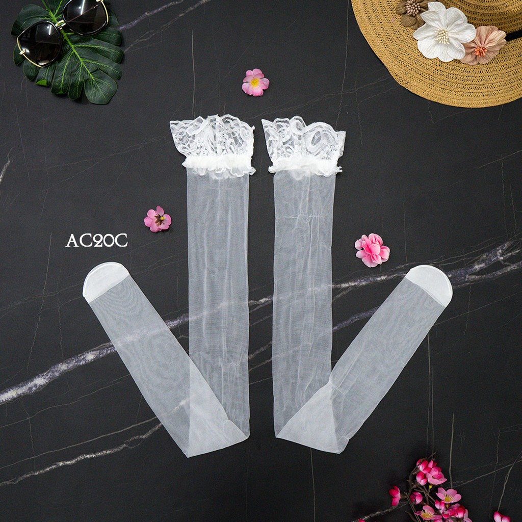 [BISA COD] GARTER BELT + STOCKING WANITA LEGGING TRANSPARAN SEXY PUTIH AC20C