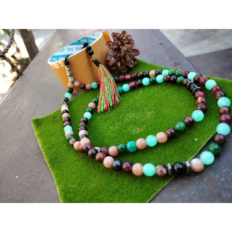 Tasbih 99 batu sentetis kombinasi