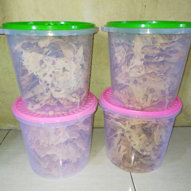 

(Toples 5 Liter) peyek kacang tanah, kacang ijo, dan udang rebon