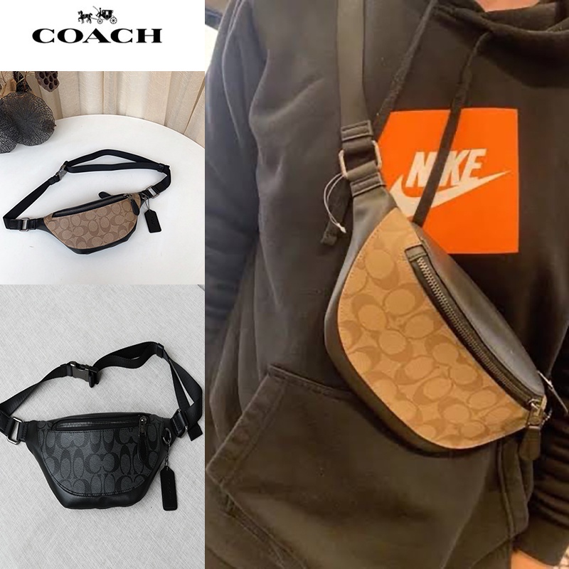 Aslibaru coach 4590 Tas PriaTas Pinggang、mini tas pinggang pria kulit、tas selempang cowok tas pundak