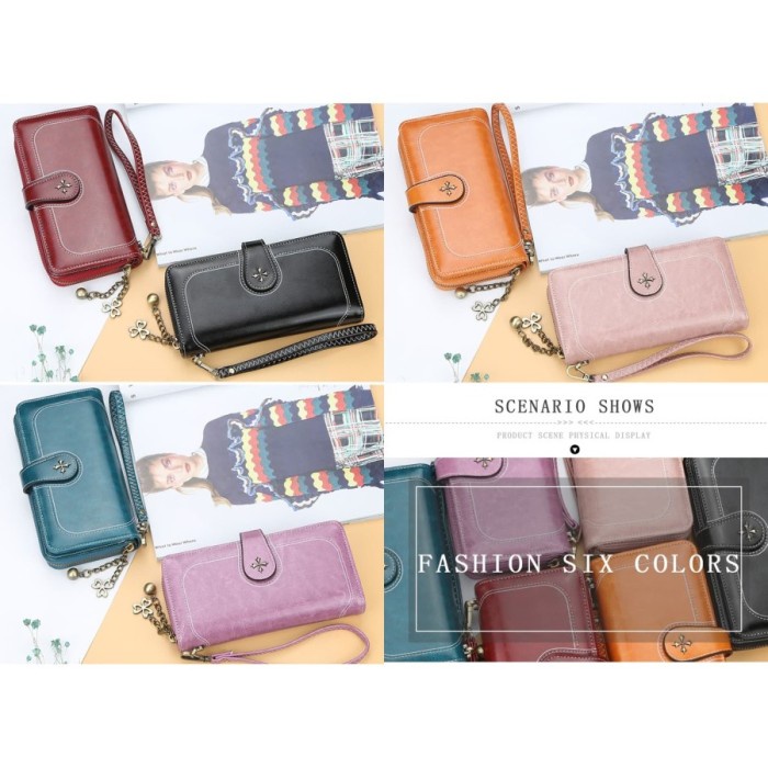 Dompet Import N1813 ORIGINAL Dompet Panjang Wanita Elegan - Maron