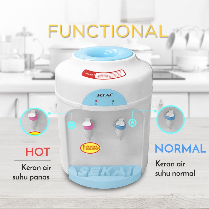 Sekai Dispenser Air Panas &amp; Normal WD 321 NH Led Lampu Malam 350 watt