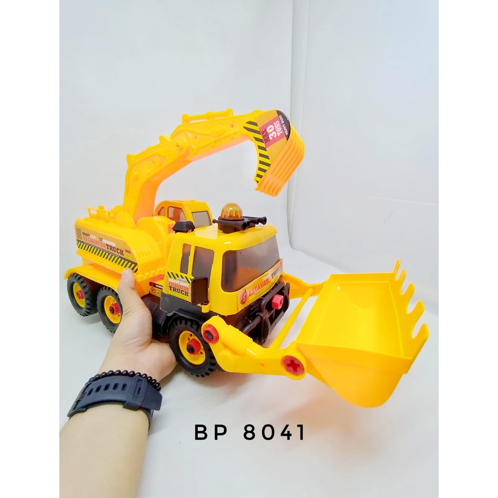 Mobil Mobilan Truk Konstruksi Bulldozer Besar DIY Assemble Truck BP8040