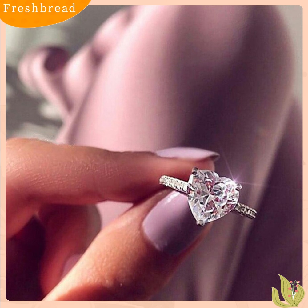 [TERLARIS]Luxury Heart Shape Cubic Zirconia Inlaid Women Finger Ring Wedding Jewelry Gift