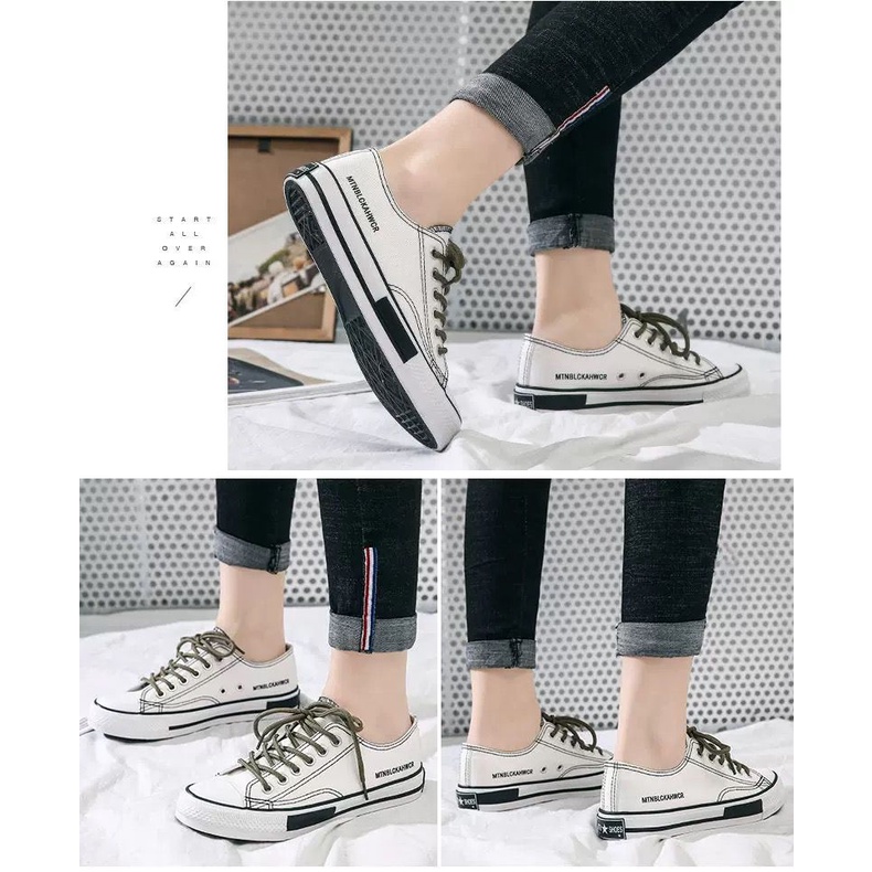 {COD/BAYAR DITEMPAT} DF-510 Sepatu Wanita Sneakers Tali Kanvas Model Terbaru 2021 Trendy dan Elegan