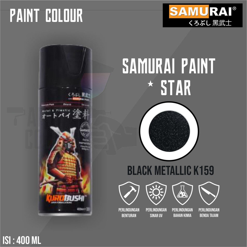 Samurai Paint K159* Black Metalic Semprot/Pylox Motor/Helm/Gundam