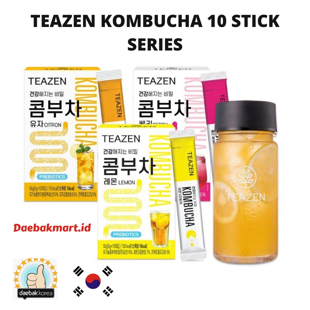 [Ready stock] TEAZEN Kombucha10 Stick series Lemon, Citron, Berry , Peach Random Cover