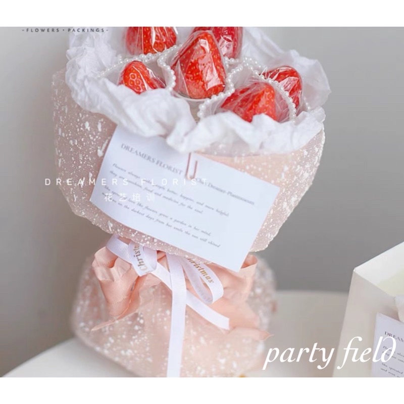 [10LEMBAR] TXT Flower bouquet wrapping snowy / kain buket bunga / kertas buket bunga