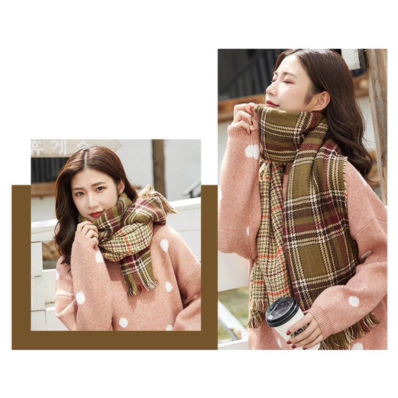 Scarf winter wanita reversible syal musim dingin long selendang panjang cewek import korea Kylie